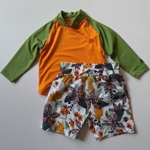 Coolibar UPF 50+ Baby Boy Island Rashguard Set - 6-12M